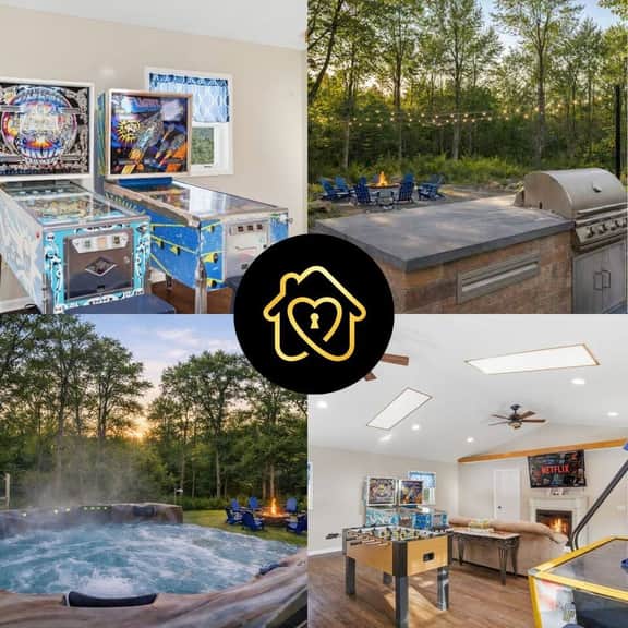 Sleeps 20+ Movie theater, game room, hot tub, pets